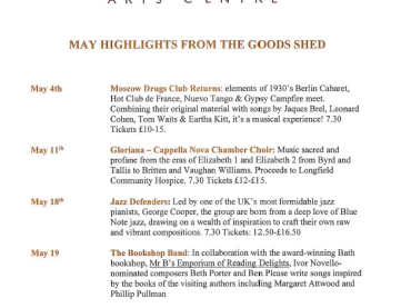 Tetbury Goods Shed - May Highlights